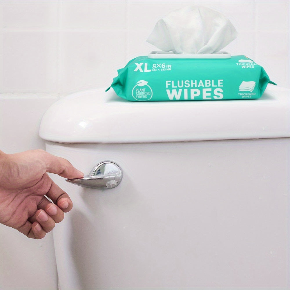 3\u002F6 Packs LotFancy Extra Large Flushable Wet Wipes | Thickened Butt Wipes, 144\u002F288 Wipes, Septic & Sewer Safe, Quick-Dispersing, No Alcohol, Plant-Based Fibers - Personal & Household Cleaning Wipes