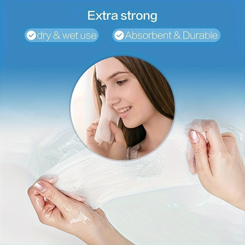 Set of 6 Disposable Facial Towels (300 in Total) - 8''X6'' (20X15Cm) Soft Non-Woven Dry\u002FWet Wipes Suitable for Sensitive Skin, Individually Packaged for Travel, Beach Outings, And Everyday Cleansing (50 Sheets Per Box, Hypoallergenic)