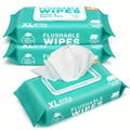 3\u002F6 Packs LotFancy Extra Large Flushable Wet Wipes | Thickened Butt Wipes, 144\u002F288 Wipes, Septic & Sewer Safe, Quick-Dispersing, No Alcohol, Plant-Based Fibers - Personal & Household Cleaning Wipes