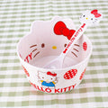 2pcs Hello Kitty Dinnerware Set with Spoon - Cute White Japanese Anime Plates & Bowl, Non-Toxic Melamine Tableware for ' Parties, Birthday Tea Time, Christmas, for (Dinnerware Set)