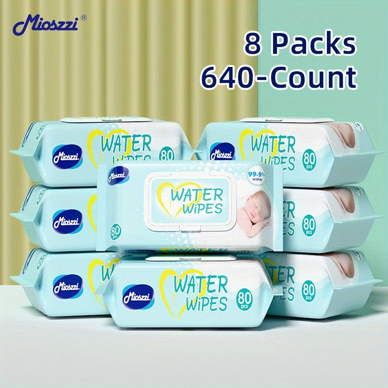 MIOSZZI Baby Wet Wipes 99.9% EDI Pure Water No Fluorescent Agent Zero Additives for Sensitive Skin Newborn Can Use Aloe Vera Extrat Take Care Of Baby Skin Clean Baby Hand & Mouth Water Wipes Kids Cleansing Wipes Large Packing for Family Use
