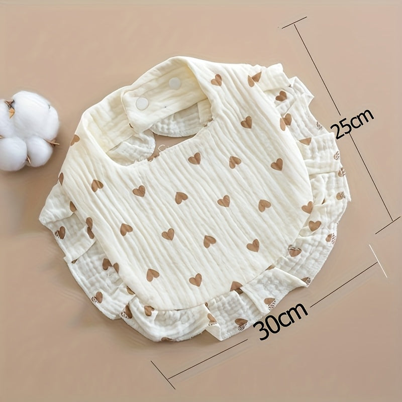 6pcs Baby Muslin Bibs Drool Bibs Bandana Ruffle Soft Cotton for Newborn Baby Infants Girl Teething Toddlers Boy