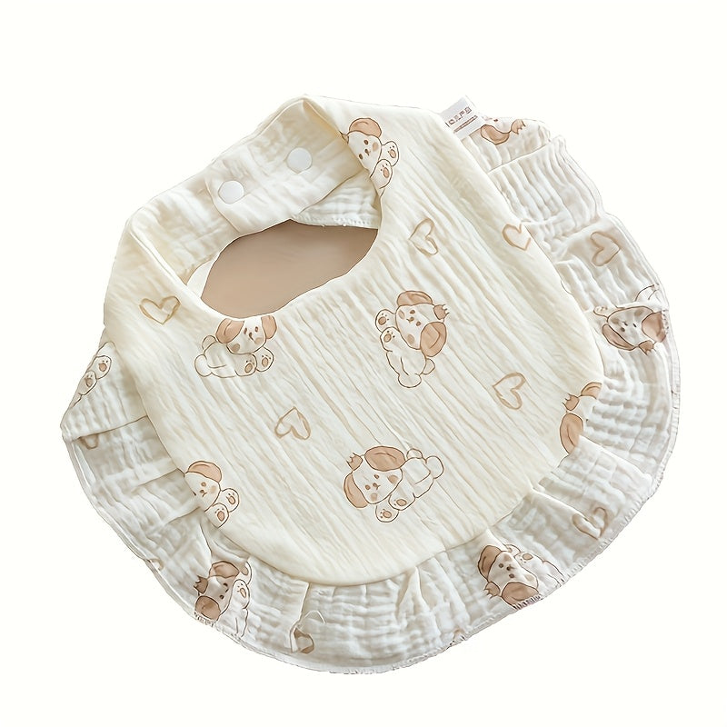 6pcs Baby Muslin Bibs Drool Bibs Bandana Ruffle Soft Cotton for Newborn Baby Infants Girl Teething Toddlers Boy