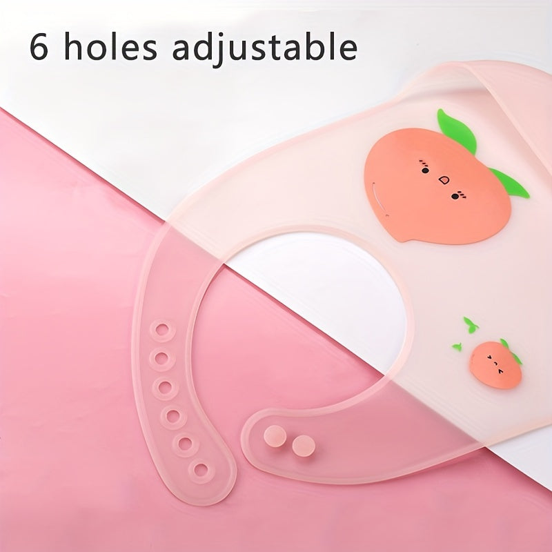 Baby Silicone Feeding Bib with Fruit Pattern - Lightweight, Soft, 3D, High-Quality Silicone, High Quality, Easy to Clean, Convenient Storage