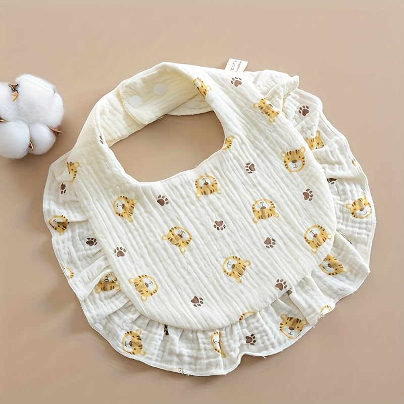 6pcs Baby Muslin Bibs Drool Bibs Bandana Ruffle Soft Cotton for Newborn Baby Infants Girl Teething Toddlers Boy