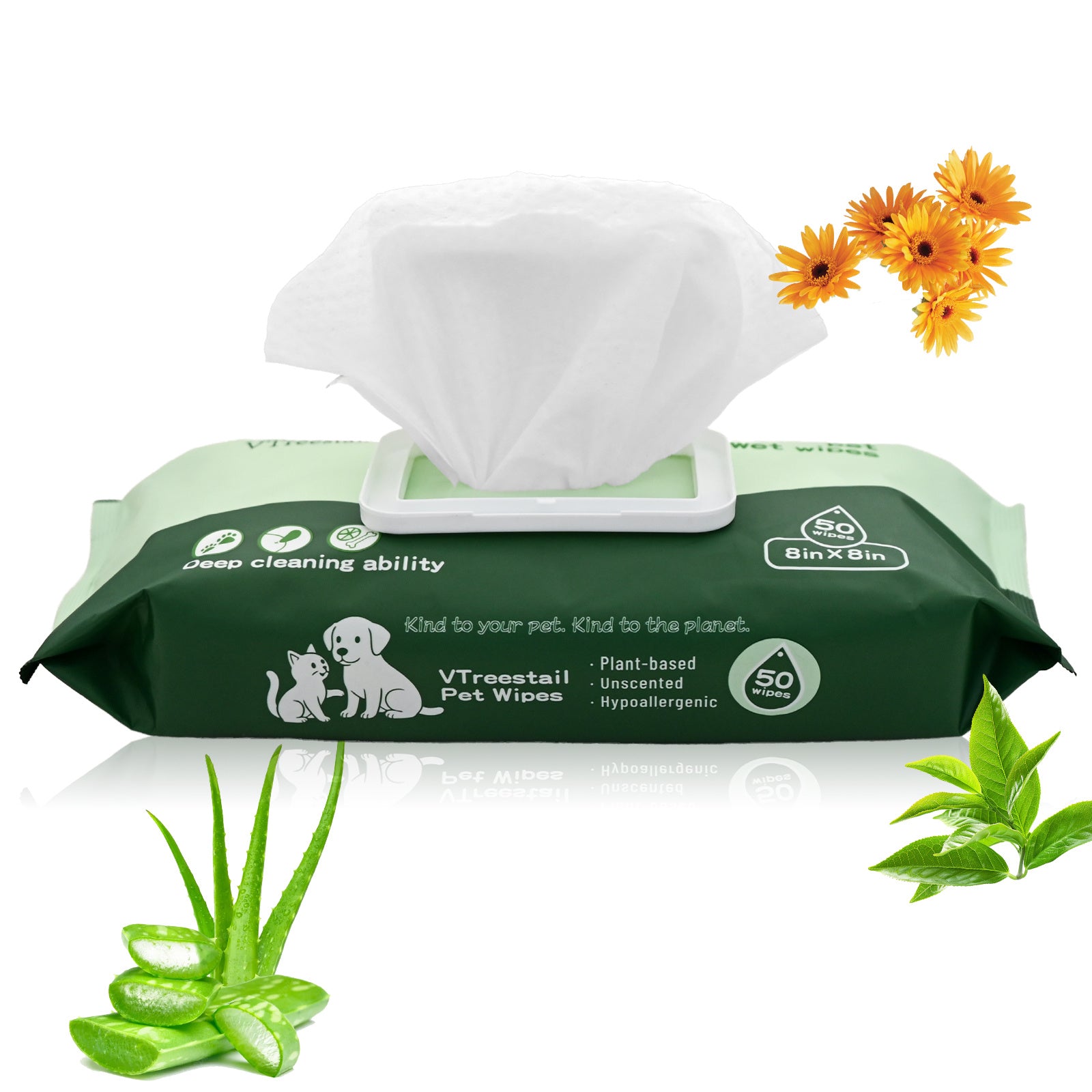 400 Count Extra Large Pet Wet Wipes Gentle Pet Wipes with Soothing Aloe, Multi-Purpose Deodorizing Wipes for Daily Cleaning, No Harsh, Plant-Based Fabric Multi-Purpose, Fiber for Paws, Face & Butt, Unscented