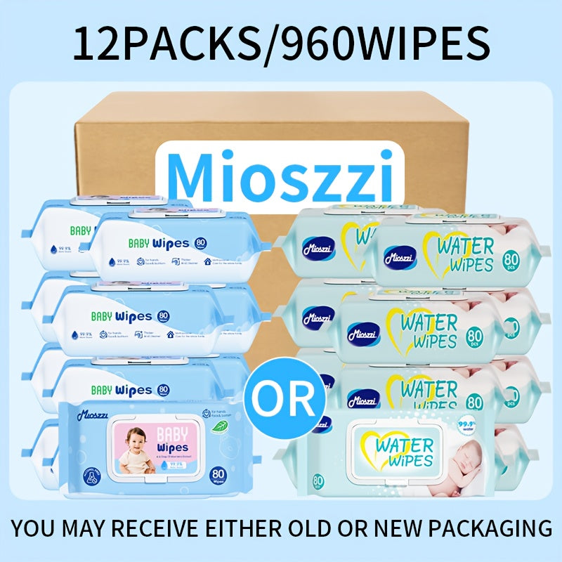 MIOSZZI Baby Wet Wipes 99.9% EDI Pure Water No Fluorescent Agent Zero Additives for Sensitive Skin Newborn Can Use Aloe Vera Extrat Take Care Of Baby Skin Clean Baby Hand & Mouth Water Wipes Kids Cleansing Wipes Large Packing for Family Use