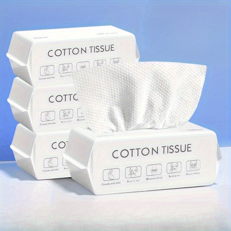 Set of 6 Disposable Facial Towels (300 in Total) - 8''X6'' (20X15Cm) Soft Non-Woven Dry\u002FWet Wipes Suitable for Sensitive Skin, Individually Packaged for Travel, Beach Outings, And Everyday Cleansing (50 Sheets Per Box, Hypoallergenic)