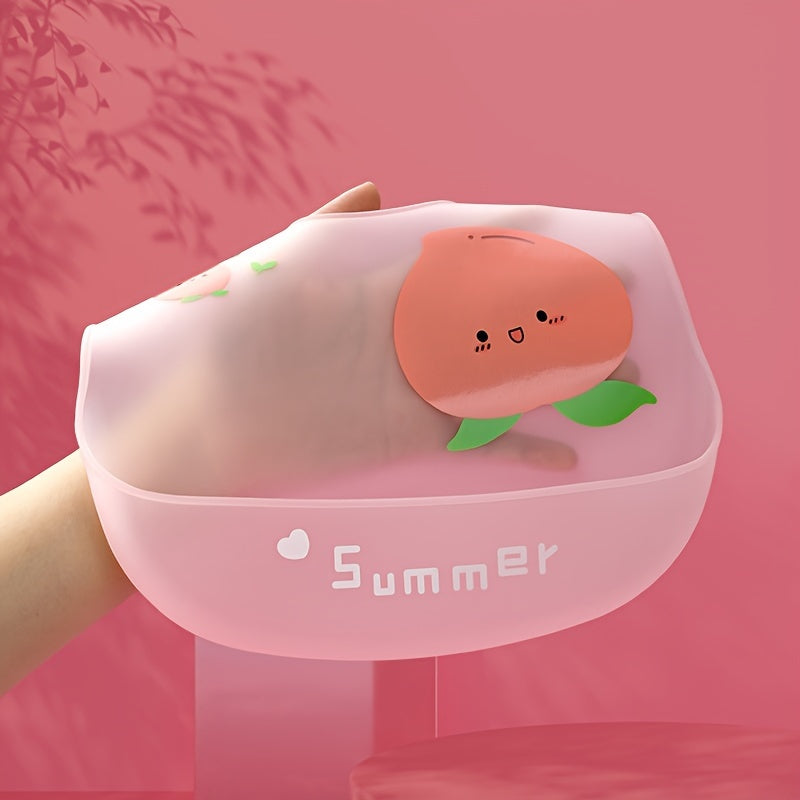 Baby Silicone Feeding Bib with Fruit Pattern - Lightweight, Soft, 3D, High-Quality Silicone, High Quality, Easy to Clean, Convenient Storage