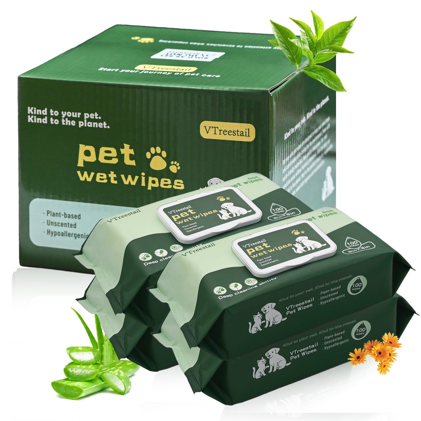400 Count Extra Large Pet Wet Wipes Gentle Pet Wipes with Soothing Aloe, Multi-Purpose Deodorizing Wipes for Daily Cleaning, No Harsh, Plant-Based Fabric Multi-Purpose, Fiber for Paws, Face & Butt, Unscented