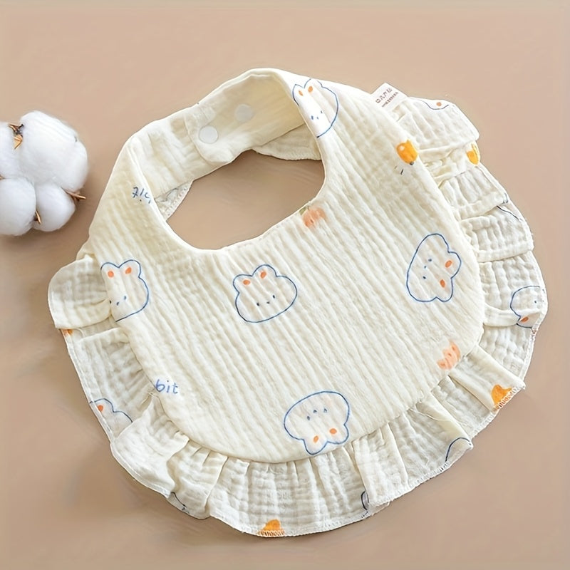 6pcs Baby Muslin Bibs Drool Bibs Bandana Ruffle Soft Cotton for Newborn Baby Infants Girl Teething Toddlers Boy
